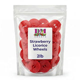 Premium Strawberry Licorice Wheels - 2 lbs Bulk Bag of Chewy Fresh Gourmet Red Candy