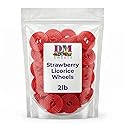 Premium Strawberry Licorice Wheels - 2 lbs Bulk Bag of Chewy Fresh Gourmet Red Candy