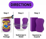 Multi-Purpose Sponges for Cleaning - Purple 2 Pack, Large Sponges for Car Washing, Tile & Grout, All Purpose Cleaning