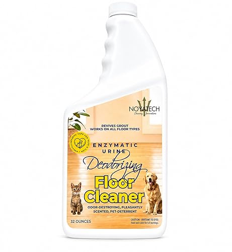 NOYATECH Pet Floor Cleaner for Mopping - Enzyme Urine & Odor Eliminator - Safe for Hardwood, Tile, Laminate & Grout - Dog & Cat Pee Concentrate, 32 oz