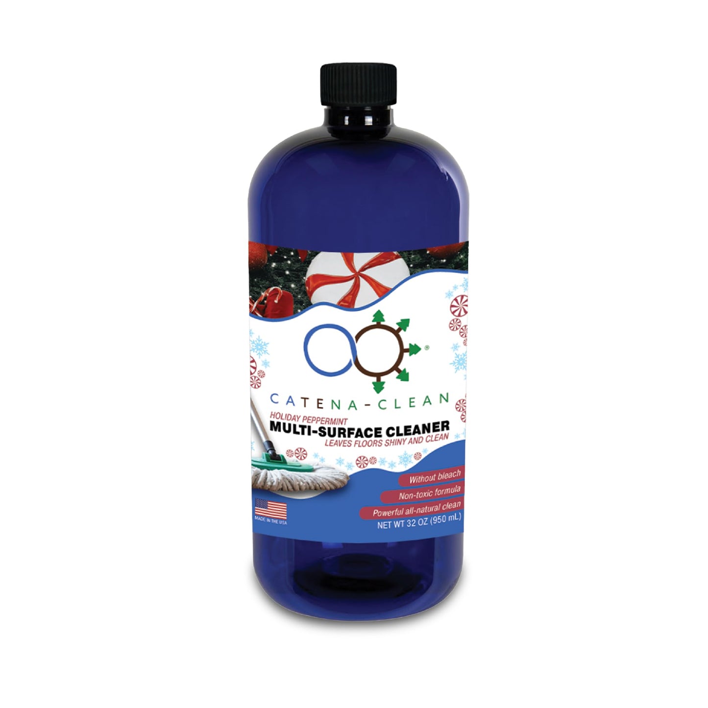 All-Natural Peppermint Scented Mop Cleaner (1 Pack) - Streak-Free Floor Cleaning Solution for Varnished Wood, Laminate & Metal Flooring - Removes