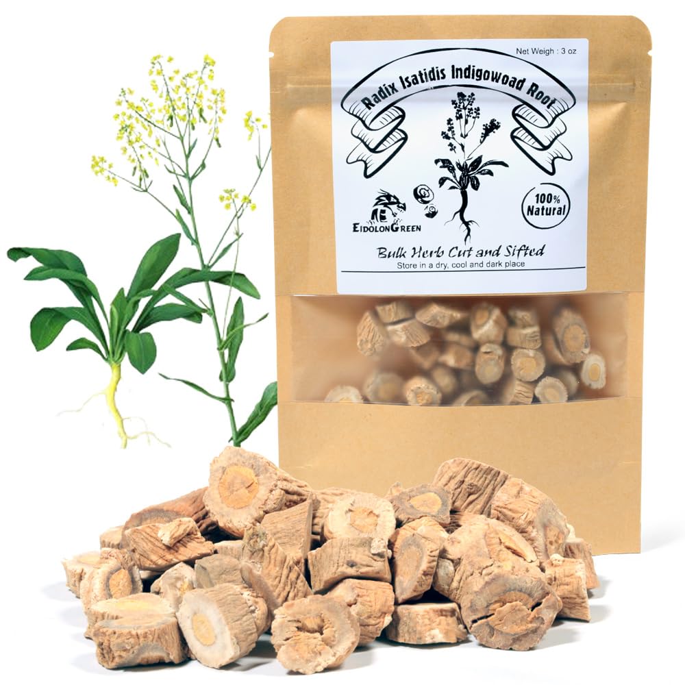 EidolonGreen Organic Isatis Root (Ban Lan Gen/???) - 3oz (88g) Dried Herbal Tea for Wellness & Soothing Support - Natural Chinese Medicine Ingredient