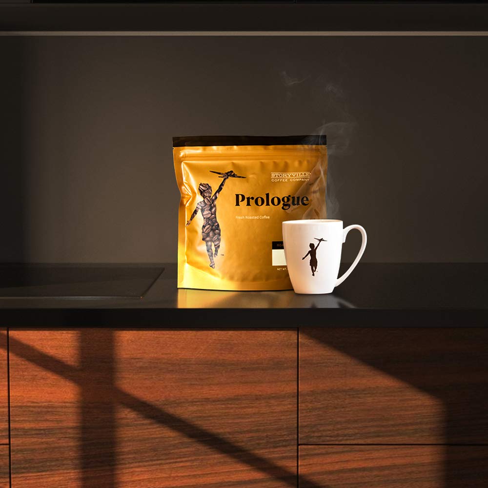 Storyville Prologue Blend Whole Bean Coffee, Medium-Dark Roast, Fresh Roasted Premium-Grade 100% Arabica, Smooth, Low Acidity, Never Bitter, 8 oz Bag