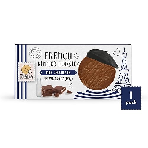 Biscuiterie De L Abbaye, Cookie Pierre French Butter Milk Chocolate, 4.76 Ounce
