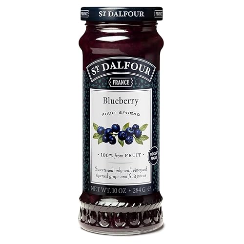 St. Dalfour Blueberry Fruit Spread - 10oz - 100% from Fruit, No Artificial Ingredients, Non-GMO, No Cane Sugars, All Natural, Made in France