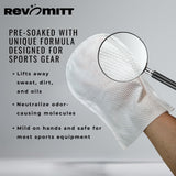 RevoMitt Sports Gear Cleaning Mitts - Pre-Moistened Mitts to Clean and Deodorize Shoes, Yoga Mats, Boxing Gloves, Cleats, Helmets, & More - 20 Count