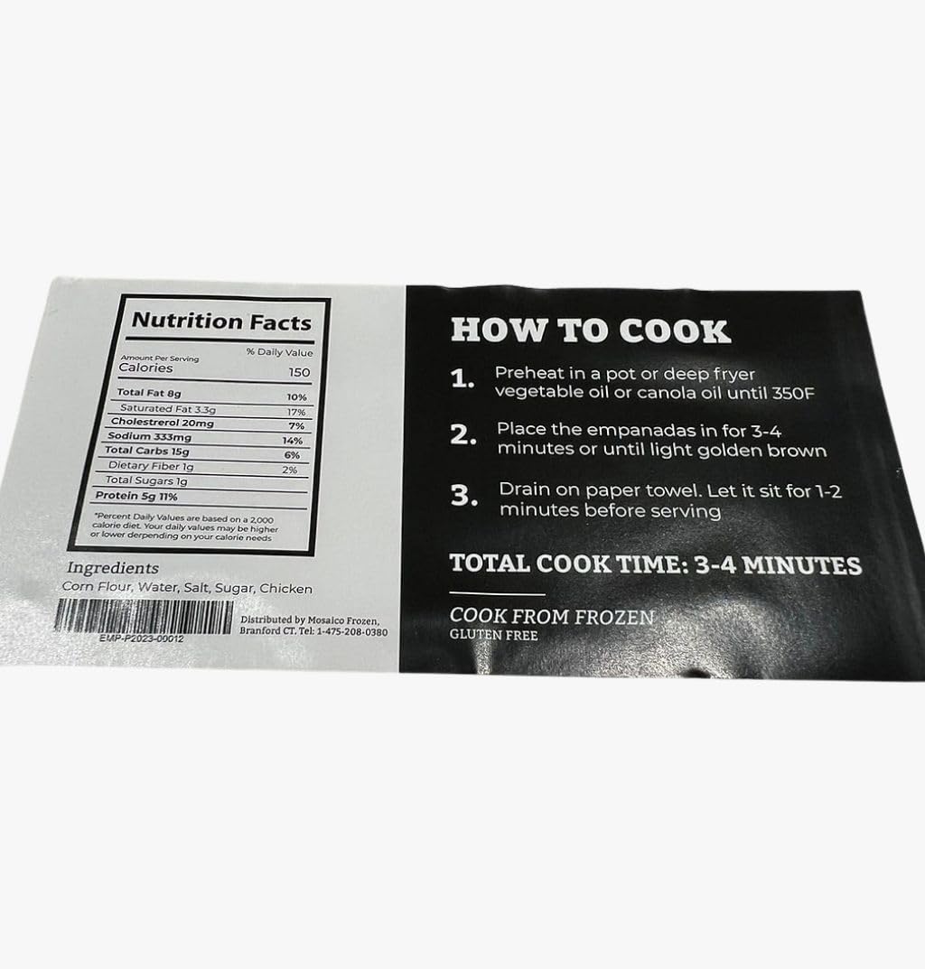 Mosaico Frozen Mini Empanadas Gluten Free by Mosaico Venezuelan Cuisine (48 count) (Beef)