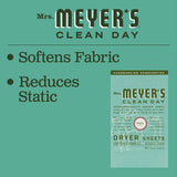 Mrs. Meyer's Clean Day Dryer Sheets - Basil - 80 ct - 2 pk