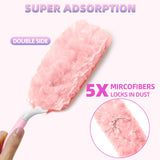 30 Count Duster Refills Compatible with Swiffer Handle, 360° Multi-Surface Duster Refills with 1 Handle, Dusters with 5X Microfibers for Cleaning