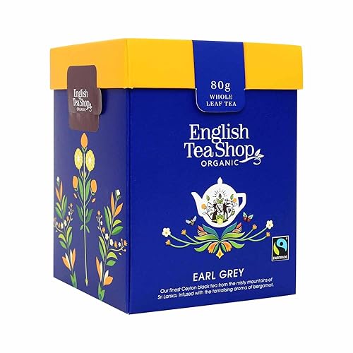 English Tea Shop Organic Fairtradeearl Grey - 80g Whole Leaf Tea Pack, 80g