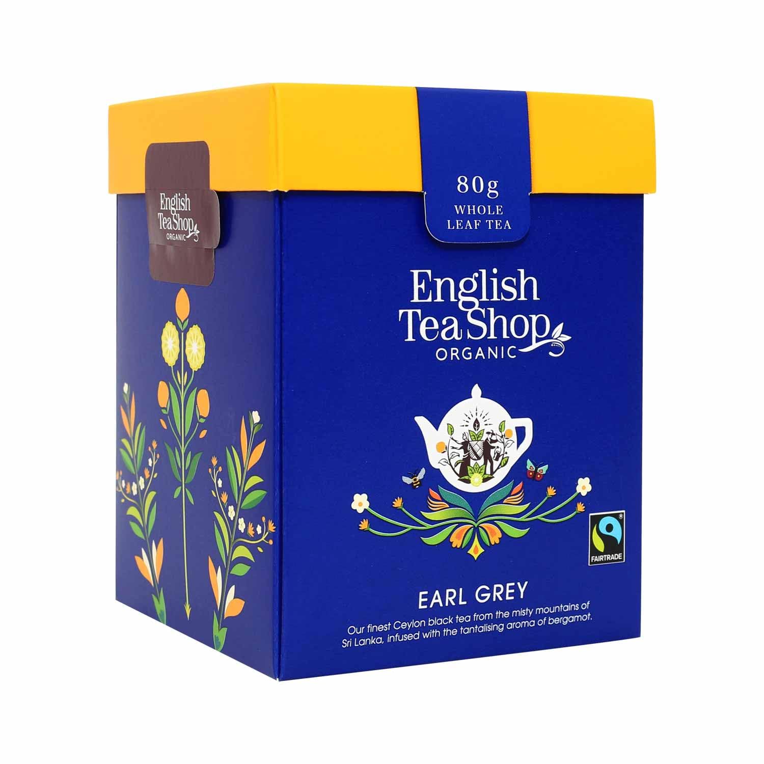 English Tea Shop Organic Fairtradeearl Grey - 80g Whole Leaf Tea Pack, 80g