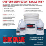 Fiberlock Shockwave Disinfectant Cleaner Concentrate, 1 Gallon, Ideal for Water Restoration & Flood Mitigation, Hospital-Grade Disinfectant