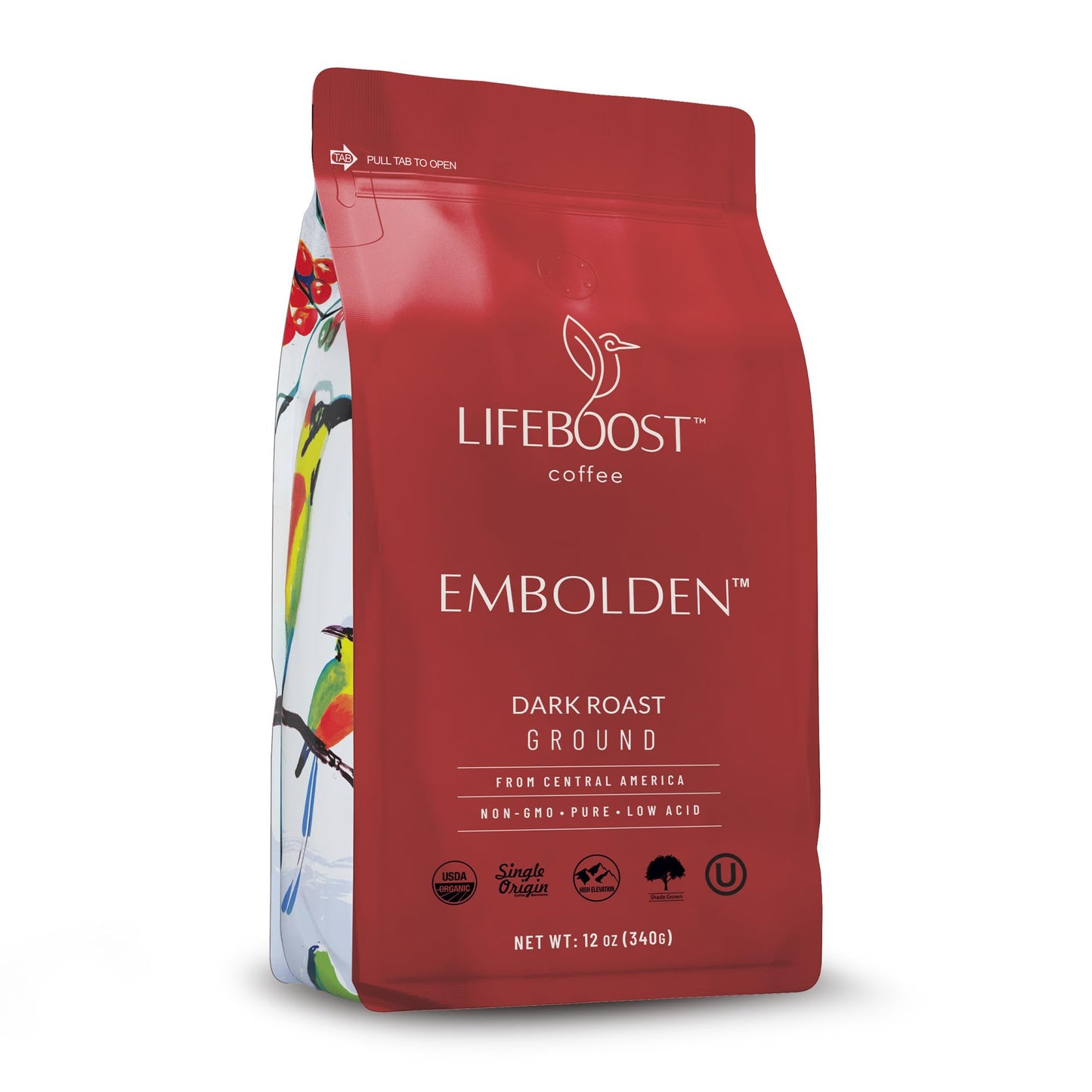 Lifeboost Dark Roast Ground Coffee - Non-GMO Low Acid Single Origin USDA Organic Dark Roast Coffee - Third Party Tested For Mycotoxins & Pesticides