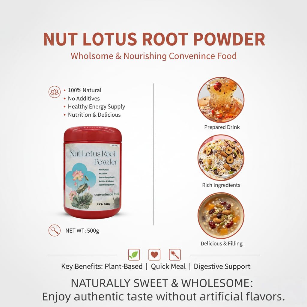 Nut and Lotus Root Powder Lotus Seed Soup, 500g Ready to Eat Breakfast