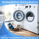 Washing Dryer Machine Rubber Seal Cleaning Brush Kits, Front Load Washer Cleaner Tools-1 PC Drum Slot Clean Brush & 5 PCS Crevice Cleaning Brushes