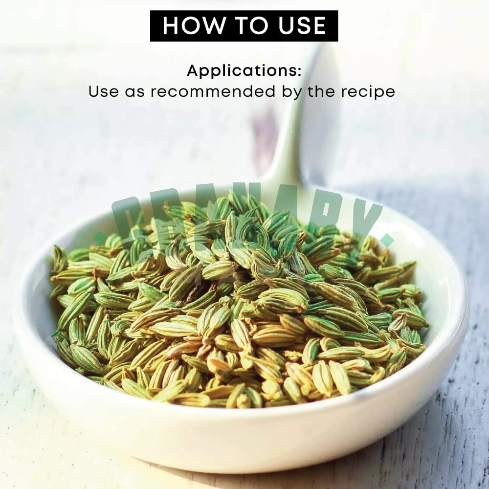 Natural Whole Fennel Seeds by Granary Mart - Gourmet Spice - Fresh & Aromatic/Mouth Freshener - GMO/Gluten Free - Flavoring for bakes, meat & more