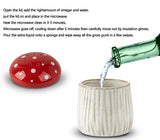 dgudgu Mushroom Microwave Cleaner Steam Ceramic Oven Cleaner Microwave Steam Cleaner Red Kitchen Microwave Cleaning