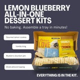 Crackerology Lemon Blueberry Gourmet Artisan Snack Kits, 20 Count Cookies Plus Toppings, Easy & Simple Ready-to-Eat, Appetizer For Charcuterie Boards