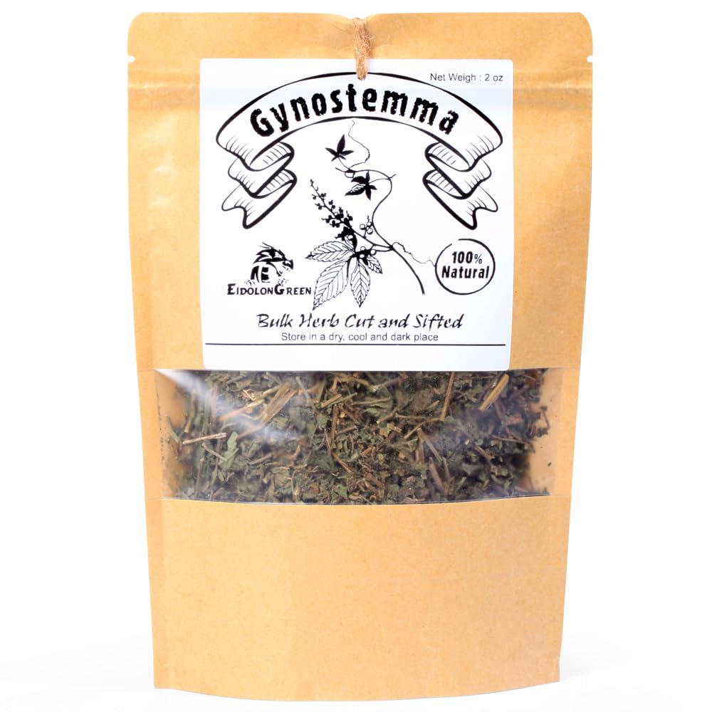 EidolonGreen Organic Jiaogulan (Gynostemma/???/jiao gu lan) - 2oz (60g) Dried Herbal Tea - Also Known as Southern Ginseng or Immortality Herb