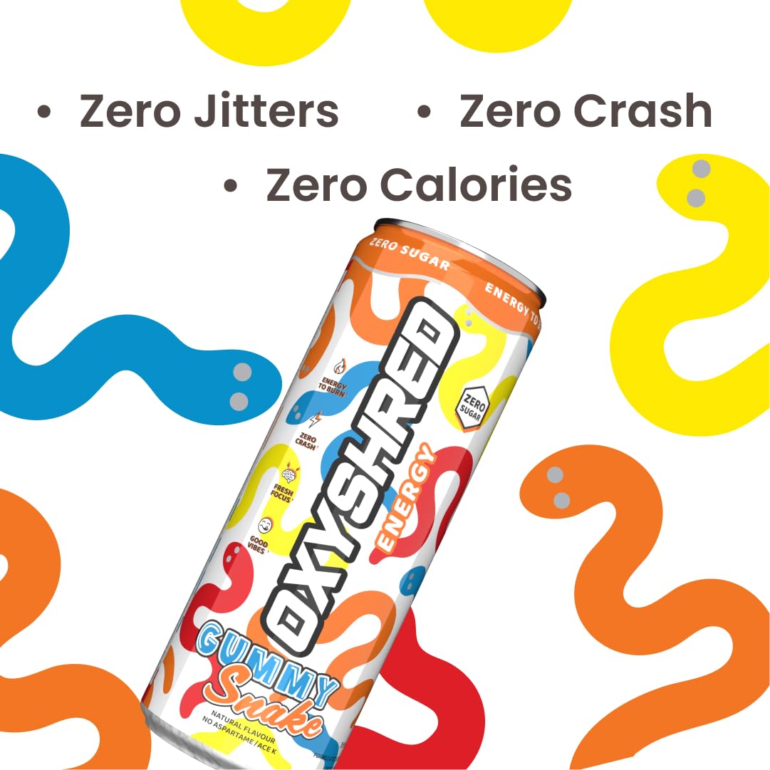 EHP Labs OxyShred Healthy Energy Drink - Zero Sugar Energy Drinks with Amino Acids, Green Tea Extract, Vitamin C & L Carnitine - Zero Carbs, Zero