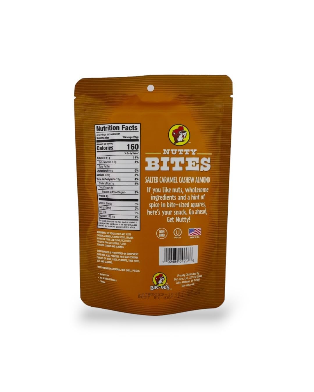 Buc-ee's Nutty Bites Sweet Nut Clusters Single Pack (Salted Caramel Cashew Almond)