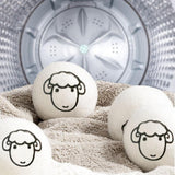 Wool Dryer Balls, Reusable Laundry Balls Softener Washing Fleece Dry Kit Anti-Static Reduce Wrinkles and Save Time Drying Ball(2 pcs-with Pattern)