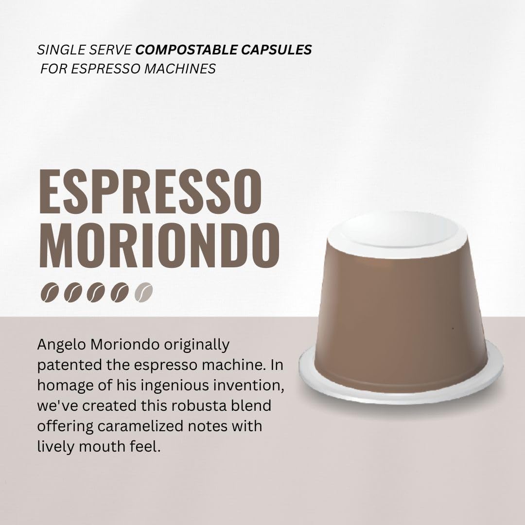 Tayst Espresso Pods, Espresso Moriondo Coffee Capsules, Compatible with Original Nespresso Machine, Sustainable Single Serve, Pack of 30