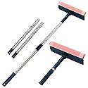 Professional Window Squeegee,2-in-1 Window Cleaner with 56" Long Stainless Steel Handle,Window Washing Kit, Glass Door Cleaner,Multi-Use Car