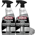 Weiman Stainless Steel Cleaner & Polish, 2 Pack, Anti Fingerprint Spray Stainless Steel Cloth, Water Spots & Grease, No Streaks or Residue, Safe