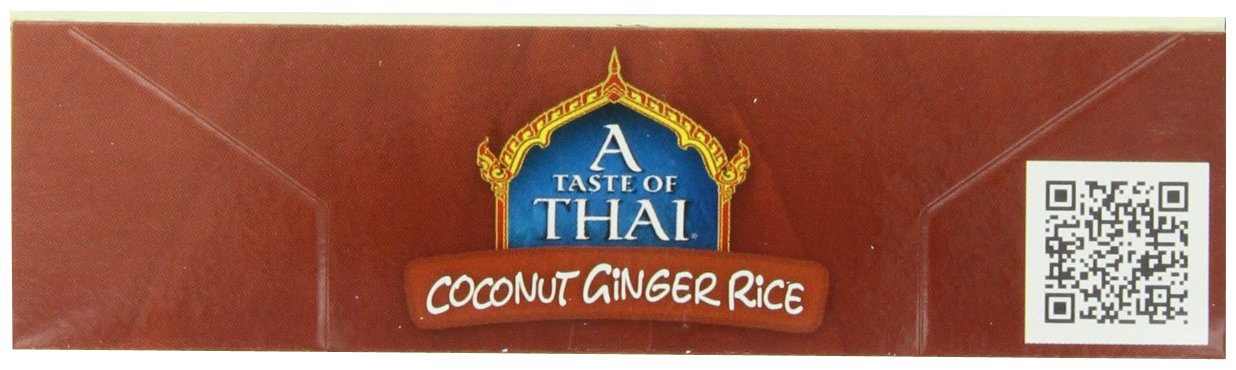 A Taste of Thai Jasmine Rice Instant (Coconut Ginger Rice) - Authentic Thai White Rice Organic, Flavored with Classic Thai Spices | Organic