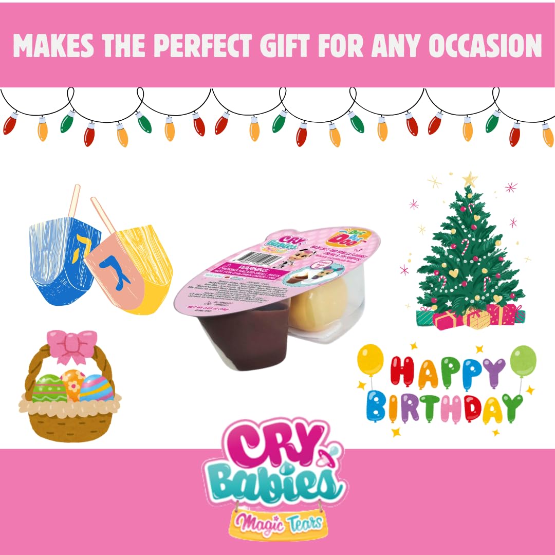 Cry Babies Magic Tears Candy Snack - Spoonable Vanilla Creme Dipping Treat with Surprise Collectible Toy Character for Kids, 1 Pack