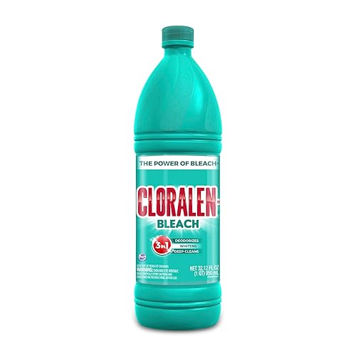 Cloralen Household Cleaning Liquid Bleach - 32.12 fl oz - 3-in-1 Multipurpose Cleaner for Laundry, Bathroom & Kitchen - Deodorizes, Whitens & Deep