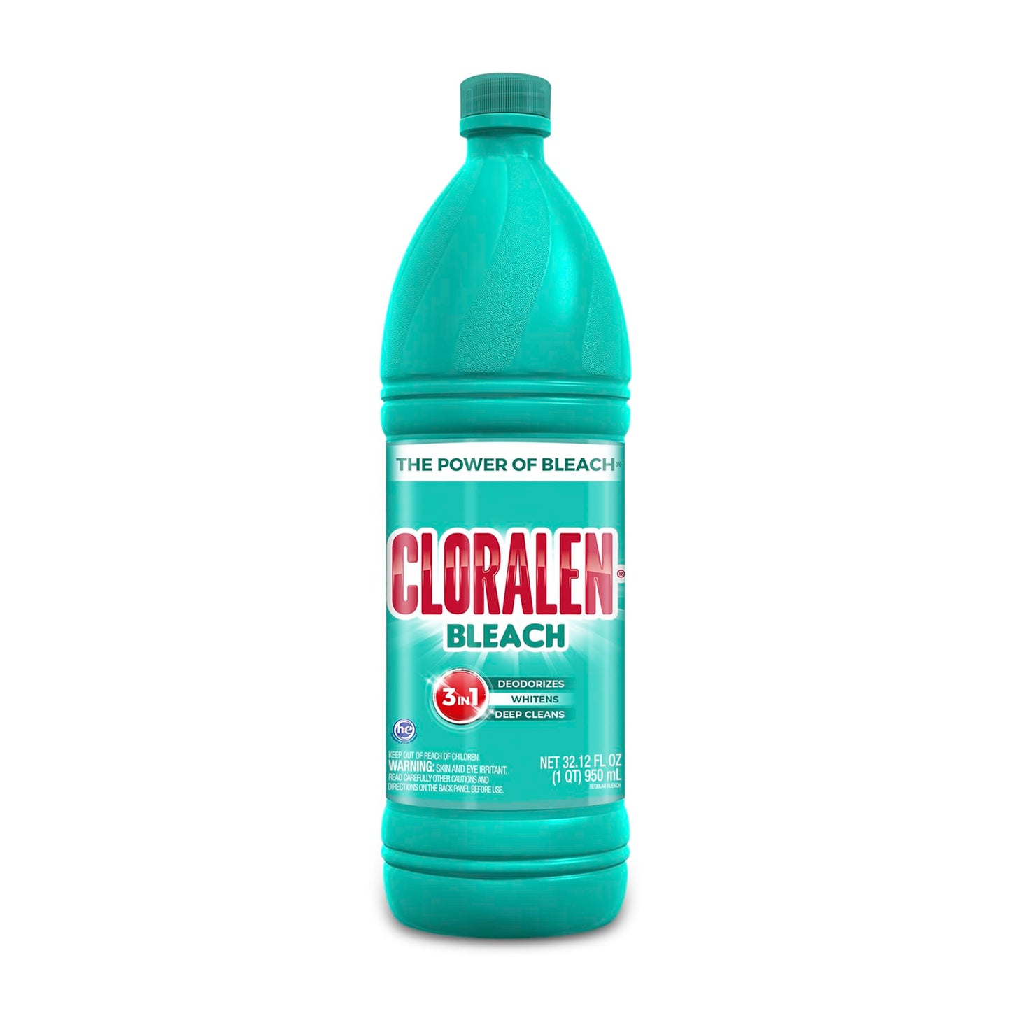 Cloralen Household Cleaning Liquid Bleach - 32.12 fl oz - 3-in-1 Multipurpose Cleaner for Laundry, Bathroom & Kitchen - Deodorizes, Whitens & Deep