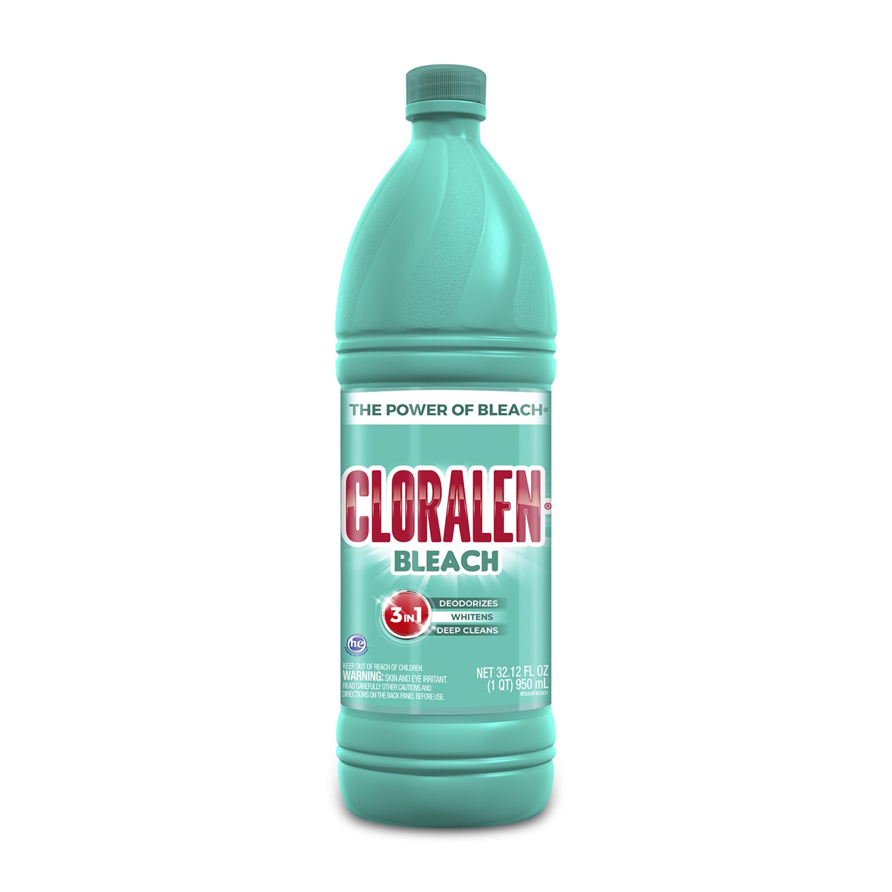 Cloralen Household Cleaning Liquid Bleach - 32.12 fl oz - 3-in-1 Multipurpose Cleaner for Laundry, Bathroom & Kitchen - Deodorizes, Whitens & Deep