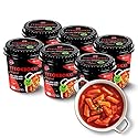 Spicy Cup Tteokbokki Instant Rice Cakes Korean - [Original (Gochujang) | Pack of 6] - Ready in 3 Minutes | Gluten-Free, Chewy, Quick & Easy Meal |