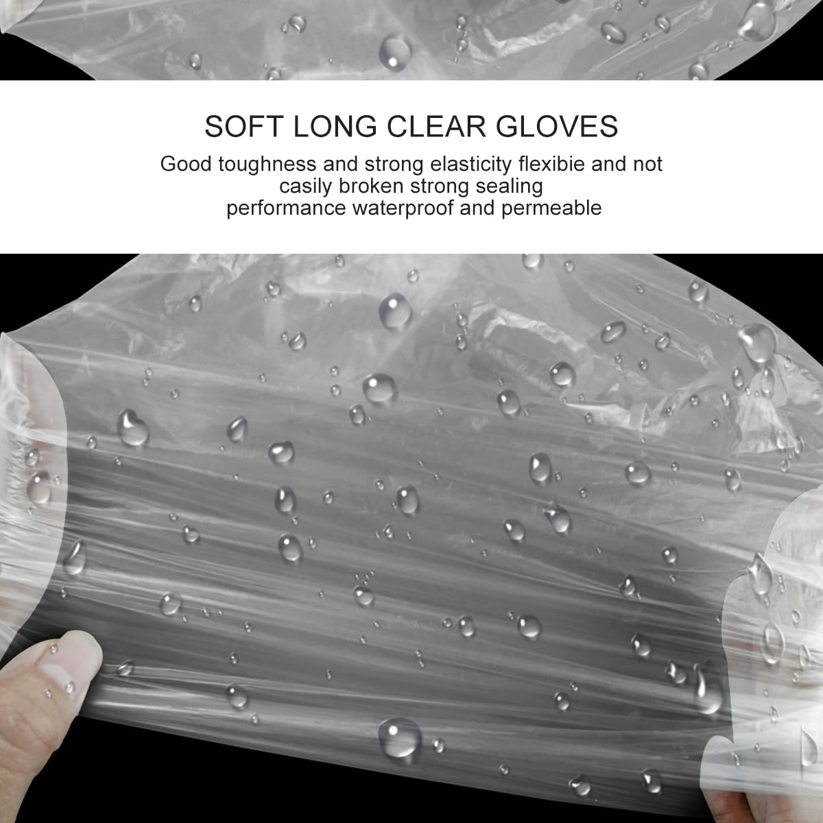 Cunguv 100 Pieces Disposable Long Arm Gloves Plastic Long Sleeve Protective Glove for Farm Cleaning