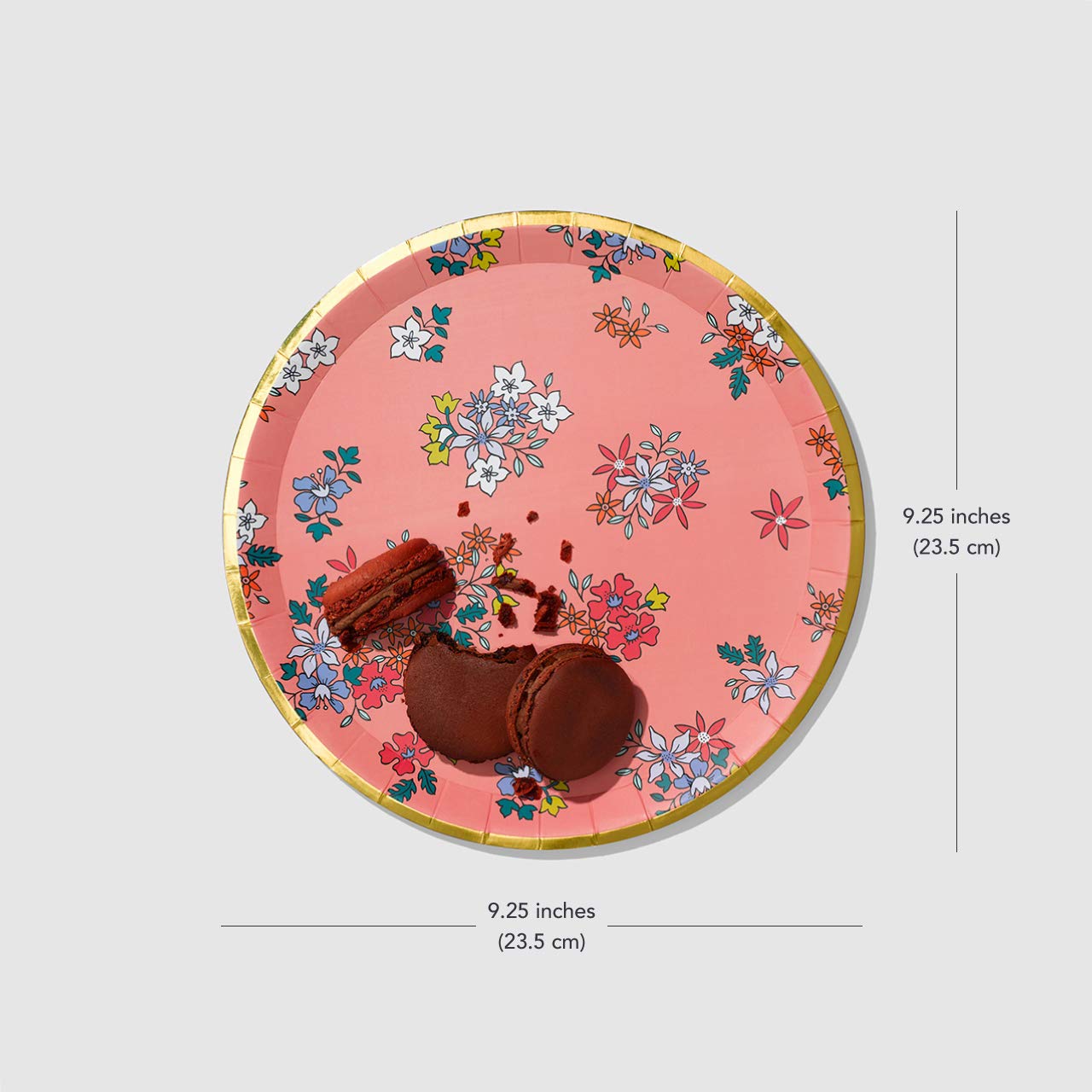 Coterie Mixed Floral Paper Plates (Set of 10 large plates) - Paper plates for Tea and Garden Party, Bridal and Baby Shower, and More| 9.25" fancy