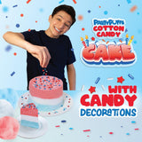 PartyPuffs 4oz Sliceable Cotton Candy Cake Tub - Strawberry Vanilla Blue Raspberry - Ready-to-Serve Gluten-Free Dessert for Kids & Party Favors