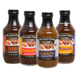 Dillman Farm Barbecue Sauce Variety Pack-Texas, Kansas City, Memphis, Carolina- Gluten-Free, Non-GMO, Vegan, Kosher, Eco-Friendly, Preservative Free