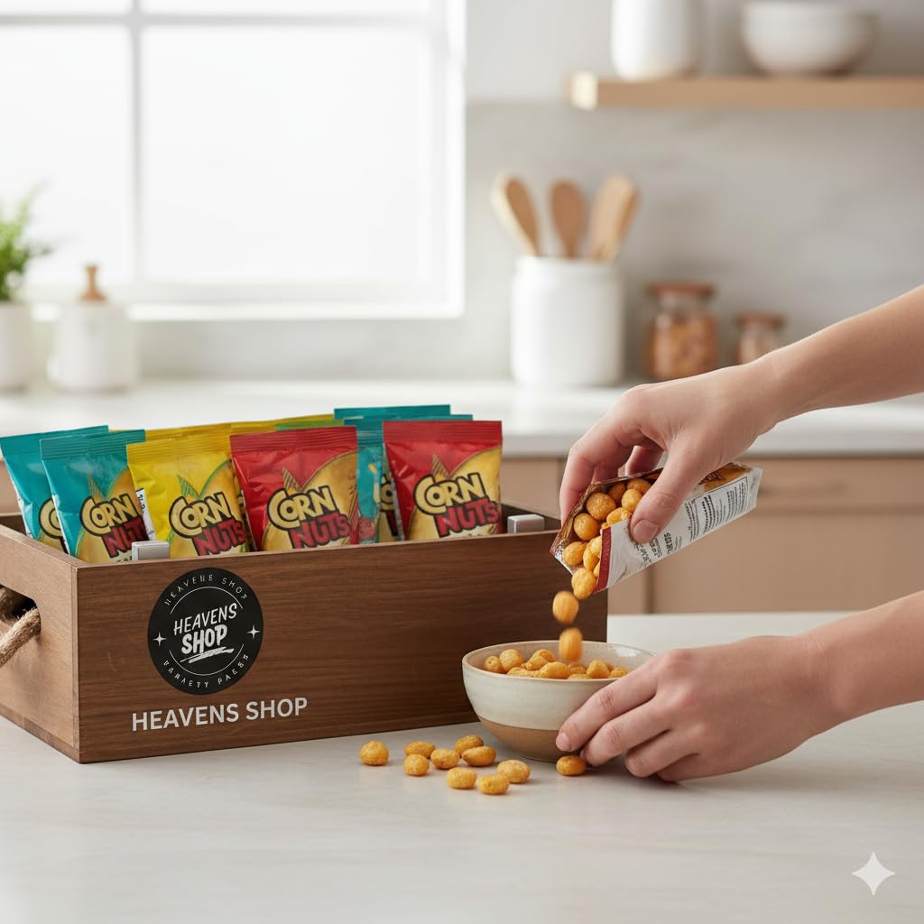 Corn-Nuts Crunchy Corn Snacks Variety Pack, 1.7 oz Bags, Bold Roasted Flavors, Individually Packed, (Pack of 24)