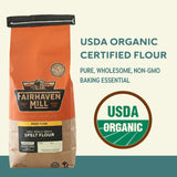 Fairhaven Mill Whole Grain Spelt Flour - USDA Organic Certified & Non-GMO - Nutty Flavor & High Absorption Rate for Artisan Breads, Pizza Crusts