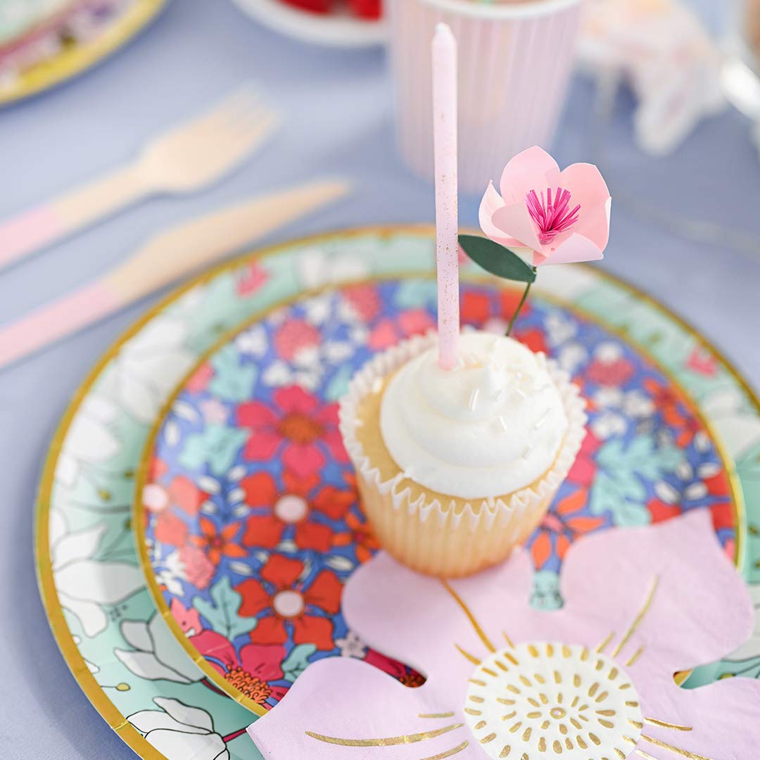 Coterie Mixed Floral Paper Plates (Set of 10 large plates) - Paper plates for Tea and Garden Party, Bridal and Baby Shower, and More| 9.25" fancy