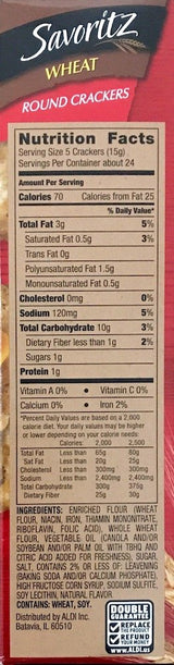 Savoritz Round Crackers (Wheat)