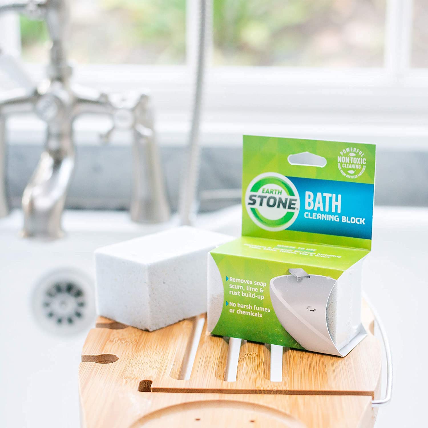 EarthStone International Bathstone Environmentally Friendly Cleaning Block, Cream, Twin (111)