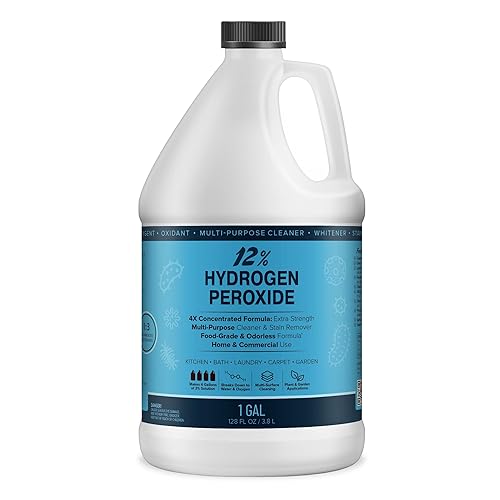 MAXTITE 12% Hydrogen Peroxide Solution - 1 Gallon Natural Cleaning Solution for Kitchen, Bath, Laundry, and Home - HDPE Jug with Child-Safe Cap Made