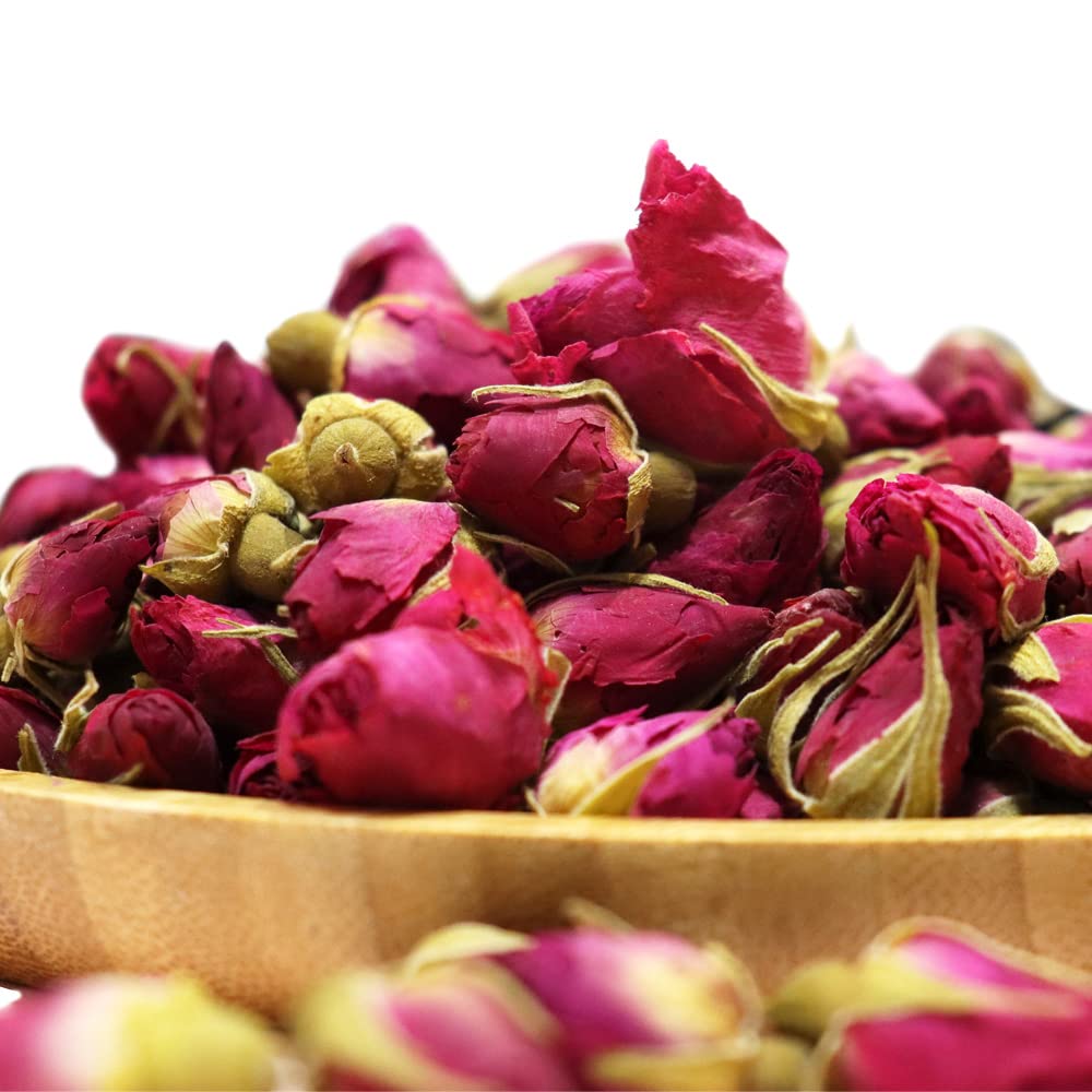 CoolCrafts Dried Rose Buds Bulk Natural Dry Rose Buds for Tea, Crafts, Cake Decoration - 7oz (200g)