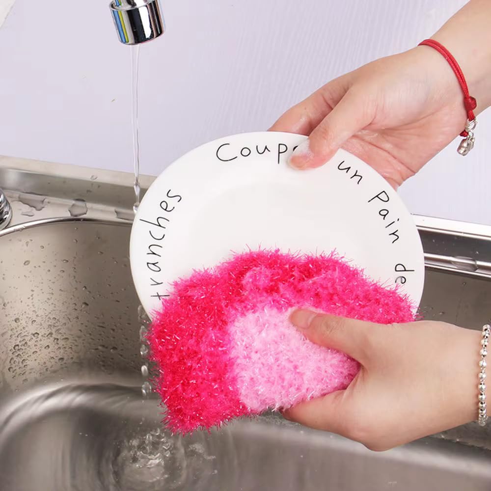 10 Pieces Big Size Fruit Dish Scrubber Non Scratch Kitchen Cleaning Sponge Double Layered No Odor Cloths for Washing Dishes Cookware, Tubs, Sinks