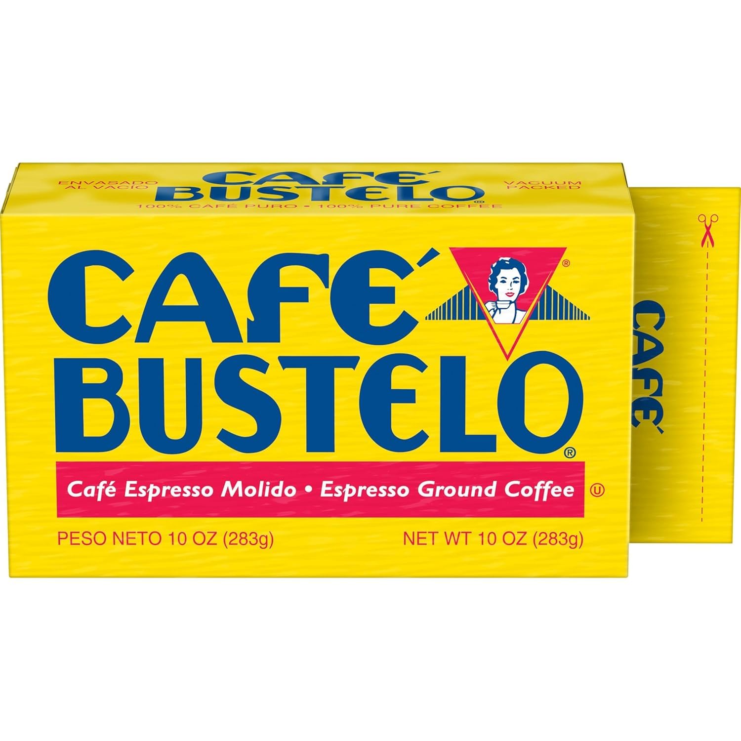 Café Bustelo, Espresso Style Dark Roast Ground Coffee, Vacuum-Packed 10 oz. Brick