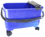 DAB Cleaning Rolling Bucket & Accessories | 19" (48.3 cm) Bucket with Built-in Double Roll Wringer | Includes 12" (30.5 cm) Riser & Water-Resistant