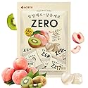 LOTTE ZERO Sugar Free Mixed Fruity Gummy Candy, Peach & Kiwi Flavored Jelly Drops, Sour and Sweet, Soft Chewy Crystal Fudge, 0 Fat/0 Cal, Light Taste